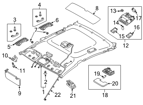 2021 Kia Forte Interior Trim - Roof Lens-Overhead CONSOL Diagram for 92802M6000BGA