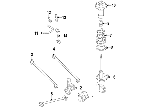 2009 Toyota Venza Rear Suspension Components, Stabilizer Bar Stabilizer Bar Diagram for 48812-0T010