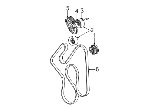 2005 Dodge Ram 1500 Belts & Pulleys Belt-SERPENTINE Diagram for 53032037AM