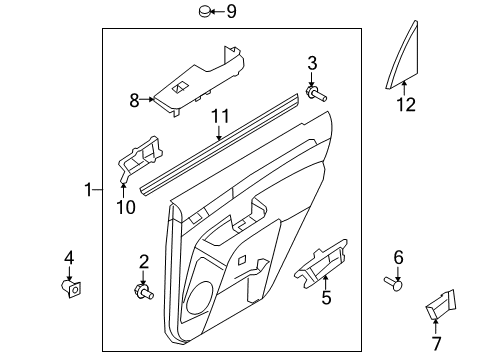 2009 Kia Borrego Rear Door Panel Complete-Rear Door Trim Diagram for 833012J090H9