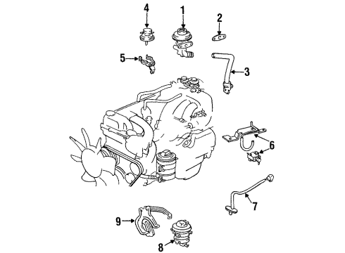 1997 Toyota Land Cruiser EGR System Canister Assy, Charcoal Diagram for 77740-60350