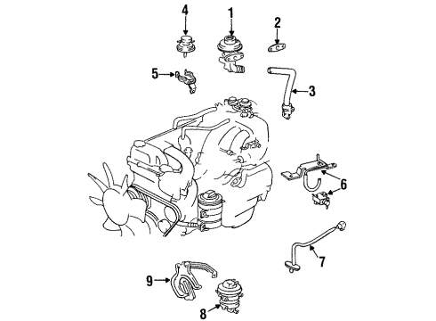 1997 Toyota Land Cruiser EGR System EGR Valve Gasket Diagram for 25627-66010