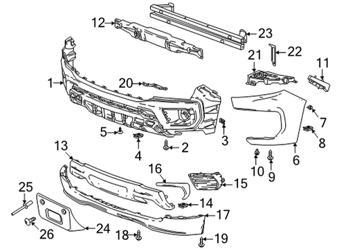 2022 Chevrolet Colorado Bumper & Components - Front Air Deflector Diagram for 84461412