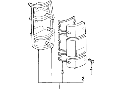 1991 Isuzu Amigo Rear Combination Lamps Screw (5X25) Diagram for 0-71190-525-0