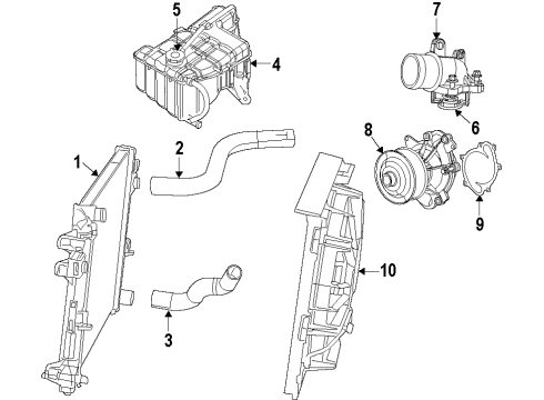 2009 Jeep Grand Cherokee Cooling System, Radiator, Water Pump, Cooling Fan Fan-Radiator Cooling Diagram for 5159121AF
