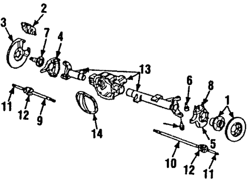 1988 GMC V1500 Suburban Front Suspension Socket Kit, Steering Knuckle Diagram for 14039008