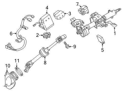 2014 Lexus ES350 Steering Column & Wheel, Steering Gear & Linkage Shaft Assembly, Steering Diagram for 45220-33330
