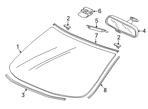 2019 Acura ILX Lane Departure Warning Cover, Sensor Diagram for 36166-TV9-A01