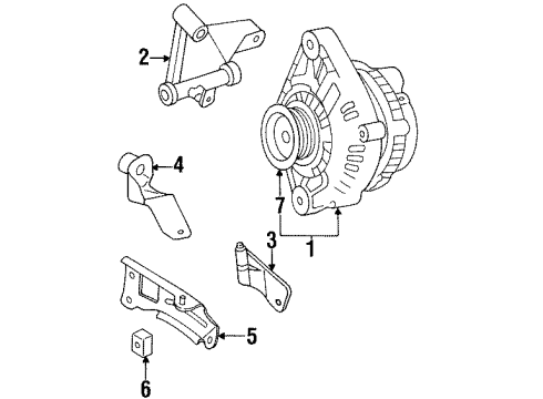 1995 Nissan Altima Alternator Bracket-Alternator Diagram for 11710-1E406