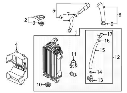 2021 Kia K5 Intercooler Air Guide-INTERCOOLE Diagram for 282742S320