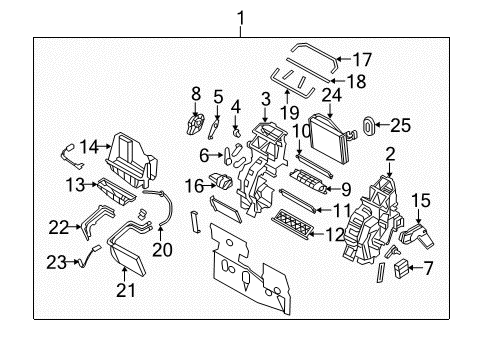 2007 Kia Rondo Air Conditioner Duct-Foot Shower, LH Diagram for 971371D000