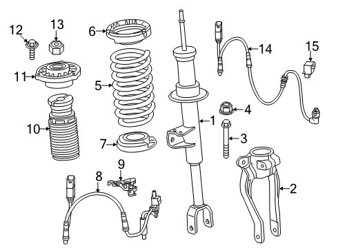 2020 BMW 840i Struts & Components - Front SPRING STRUT FRONT RIGHT VDC Diagram for 37106878112