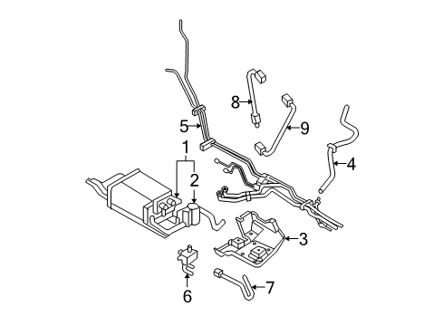 2007 Ford Edge Emission Components Vapor Hose Diagram for 7T4Z-9G271-A