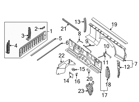 2007 Nissan Titan Front & Side Panels STRUT Assembly-Rear Inner LH Diagram for K3353-ZT0AA