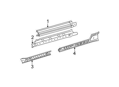 2004 Toyota Tacoma Rocker Panel Inner Rocker Diagram for 57415-04900