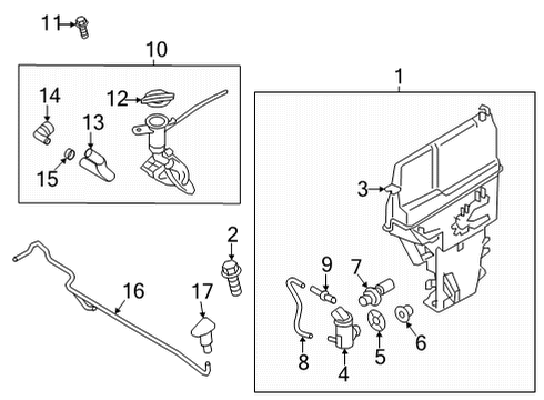 2022 Genesis G80 Washer Components Clip-Hose Diagram for 14720-24006