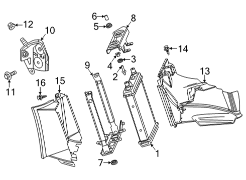 2022 Cadillac CT4 Radiator & Components Outlet Duct Diagram for 84257111