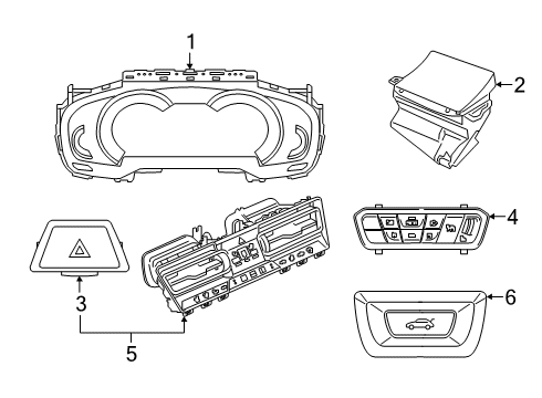 2021 BMW 840i Cluster & Switches, Instrument Panel CONTROL ELEMENT LIGHT Diagram for 61315A16B09