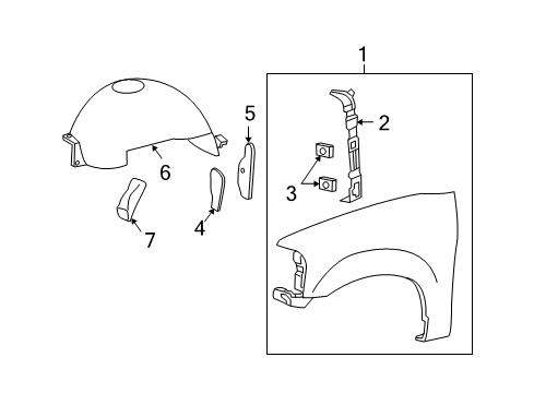 2003 Ford Expedition Fender & Components Fender Liner Diagram for 4L1Z-16103-AA