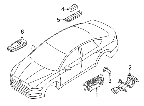 2017 Ford Fusion Anti-Theft Components Control Assembly Diagram for GU5Z-15604-T