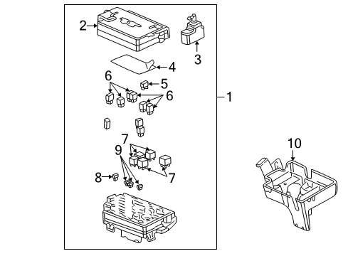 2005 Buick Rendezvous Air Conditioner Block Asm-Accessory Wiring Junction Diagram for 15269736