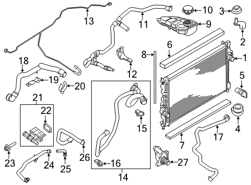 2020 Ford Transit Connect Radiator & Components Radiator Diagram for EJ7Z-8005-C