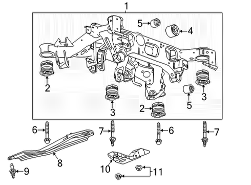 2020 Cadillac CT5 Suspension Mounting - Rear Suspension Crossmember Front Mount Diagram for 23385694