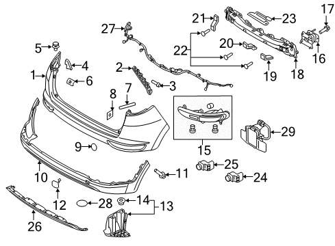 2017 Kia Sportage Rear Bumper Tape-Hole Diagram for 8423138000