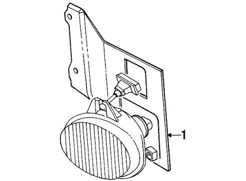 1996 Saturn SC2 Fog Lamps Lamp, Front Fog Diagram for 16521780