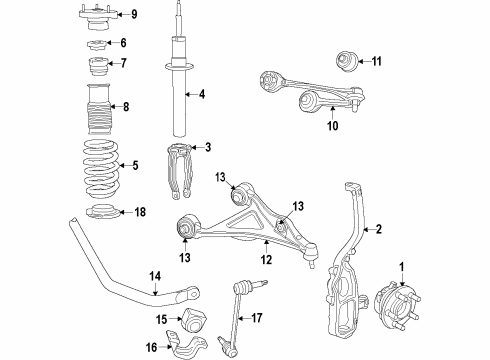 2021 Dodge Charger Suspension Components, Lower Control Arm, Upper Control Arm, Stabilizer Bar Front Coil Spring Right Diagram for 5168879AC