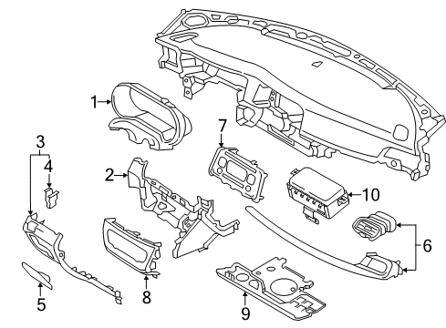 2017 Kia Optima Cluster & Switches, Instrument Panel Garnish-Crash Pad, RH Diagram for 84795D4000CK5
