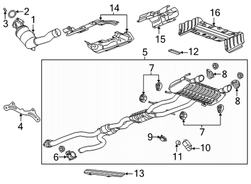 2022 Cadillac CT4 Exhaust Components Converter Diagram for 12685183