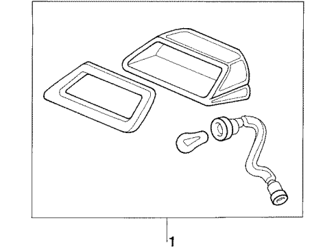 1987 Acura Legend High Mount Lamps Socket & Wire Diagram for 34276-SG0-A01