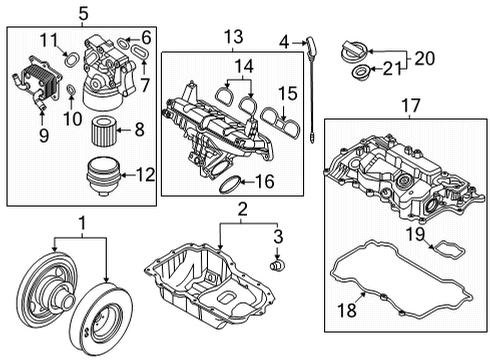 2021 Hyundai Santa Fe Filters Complete Assembly-Oil Filter Diagram for 26300-2MHA0