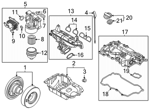 2021 Hyundai Santa Fe Filters SEAL-OIL Diagram for 263132M000