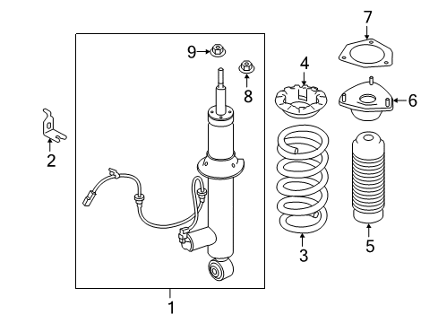 2017 Infiniti Q60 Struts & Components - Front ABSORBER Kit-Shock, Front LH Diagram for E6111-5CF0B