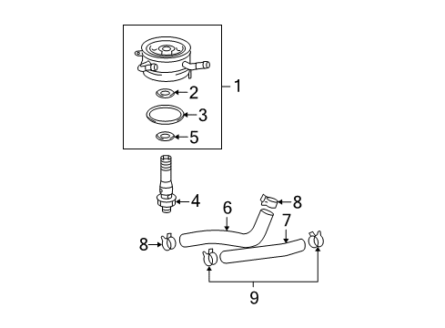 2004 Toyota Tacoma Oil Cooler Hose Diagram for 16282-75012