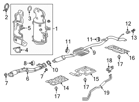 2019 Chevrolet Equinox Exhaust Components Muffler & Pipe Diagram for 84492284