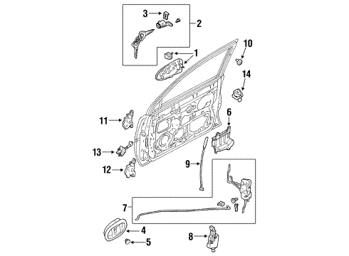 1999 Ford Escort Door & Components Handle, Outside Diagram for 4S4Z-6322405-AAPTM