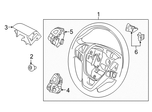 2019 Ford Explorer Steering Column & Wheel, Steering Gear & Linkage Radio Switch Diagram for GB5Z-9C888-GA