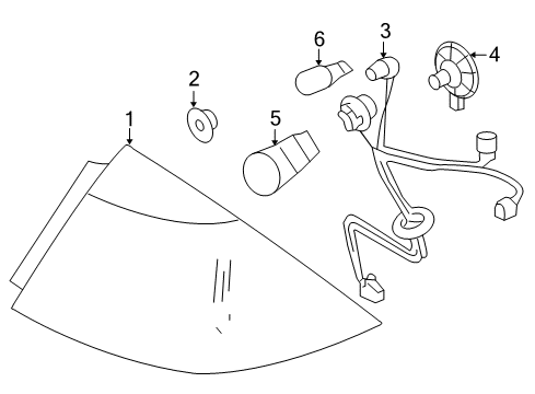 2008 Mercury Sable Bulbs Tail Lamp Diagram for 8T5Z-13404-A