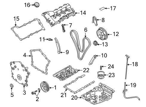 2002 Dodge Stratus Engine Parts Decal-2.7L DOHC 24 Valve Diagram for 4792655AA