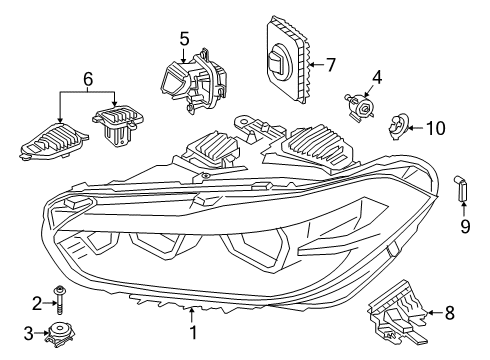 2019 BMW X2 Headlamps Right Headlight Diagram for 63117420438
