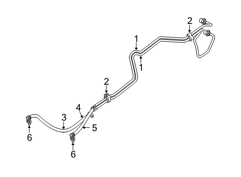 2003 Jeep Wrangler Trans Oil Cooler Hose Transmission Oil Cool Diagram for 5015930AA