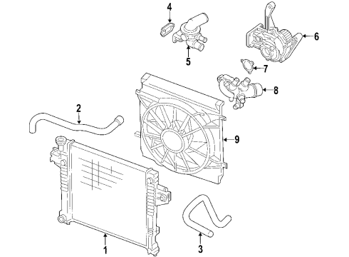 2005 Jeep Liberty Cooling System, Radiator, Water Pump, Cooling Fan Hose-Radiator Inlet Diagram for 55037920AC