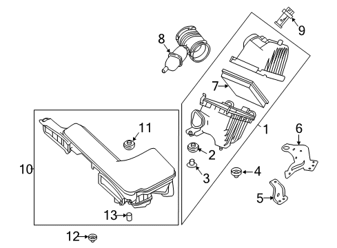 2020 Infiniti QX60 Filters Air Cleaner Diagram for 16500-6KA0A