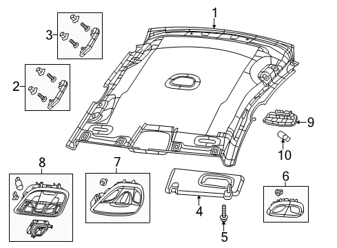 2017 Chrysler 200 Interior Trim - Roof Console-Overhead Diagram for 5LH031L2AG
