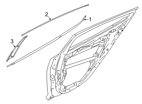 2021 Kia Stinger Exterior Trim - Rear Door GARNISH Assembly-Rear Door F Diagram for 83250J5000