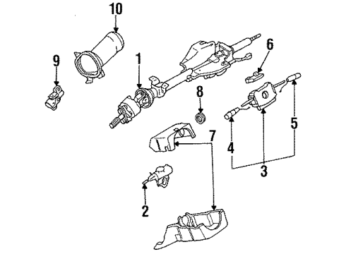 1987 Nissan Maxima Ignition Lock Column Assy-Steering Diagram for 48805-42E01