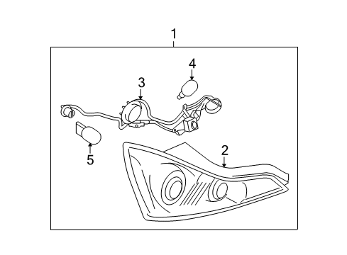 2008 Infiniti G37 Combination Lamps Body Assembly - Combination Lamp, LH Diagram for 26559-JL00B